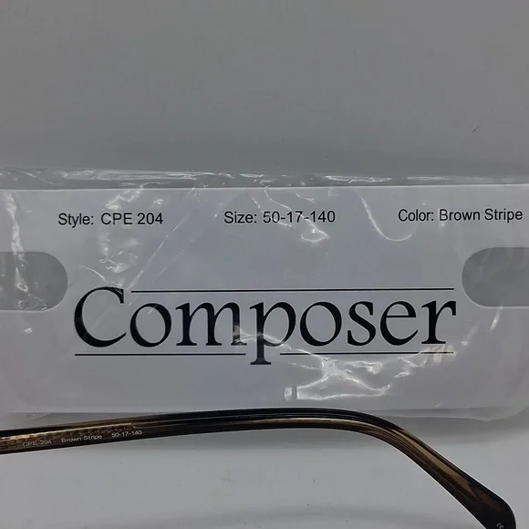 NWT Rxable Composer CPE204 Brown Stripe Eyeglass Frames display picture 3